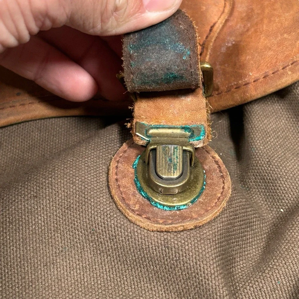 Vintage Cabelas Canvas & Leather Garment Bag Luggage Travel Hunting Outdoor‎